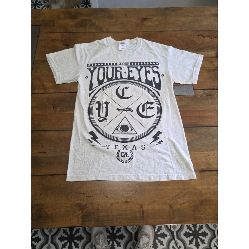 Close Your Eyes Band Shirt Mens S Small Gray Texas Hardcore CYE Straight Edge